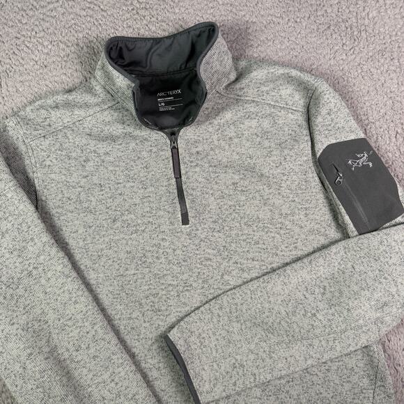 Arcteryx Covert 1/2 Zip Pullover Mens Large Heather Gray Fleece Sweater Jacket - Picture 1 of 9